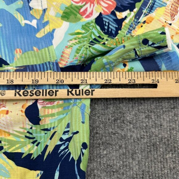 Tommy Bahama Shirt Men's Medium Multicolor Tropical Print Hawaiian Button-Up - Picture 8 of 9